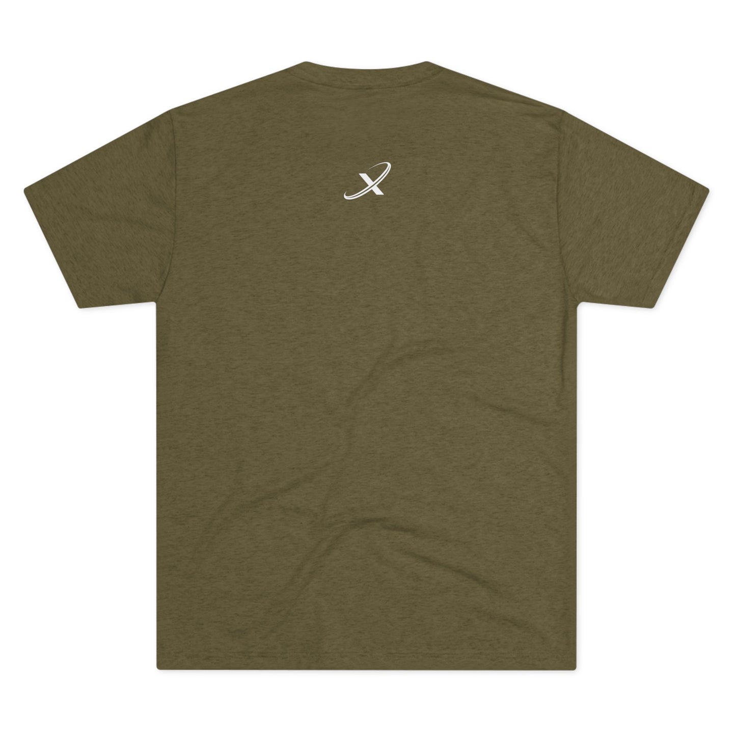 Unisex Tri-Blend Crew Tee - #kickaxis on front // small logo on back