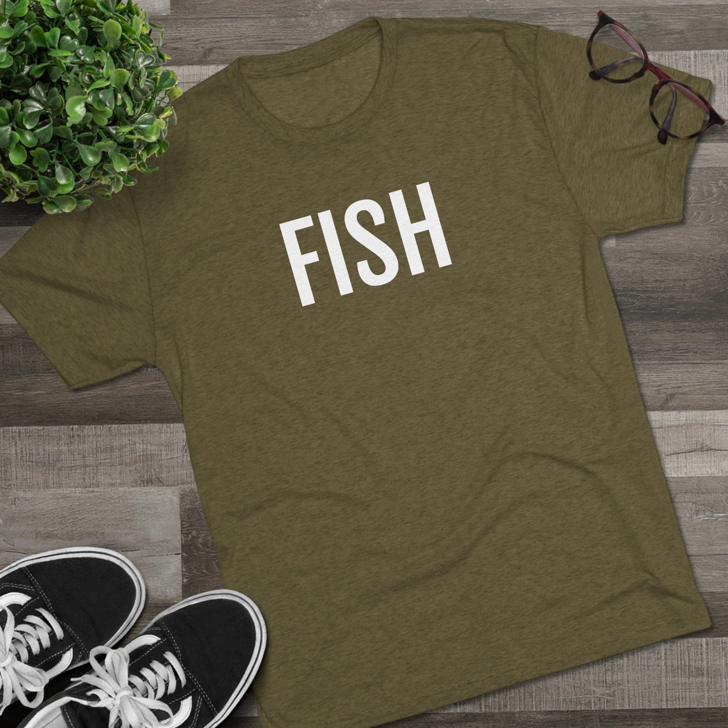 Unisex Tri-Blend Crew Tee - Fish