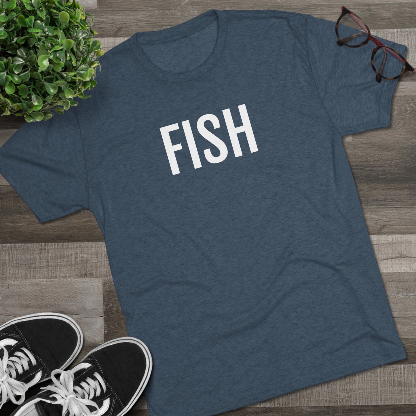 Unisex Tri-Blend Crew Tee - Fish