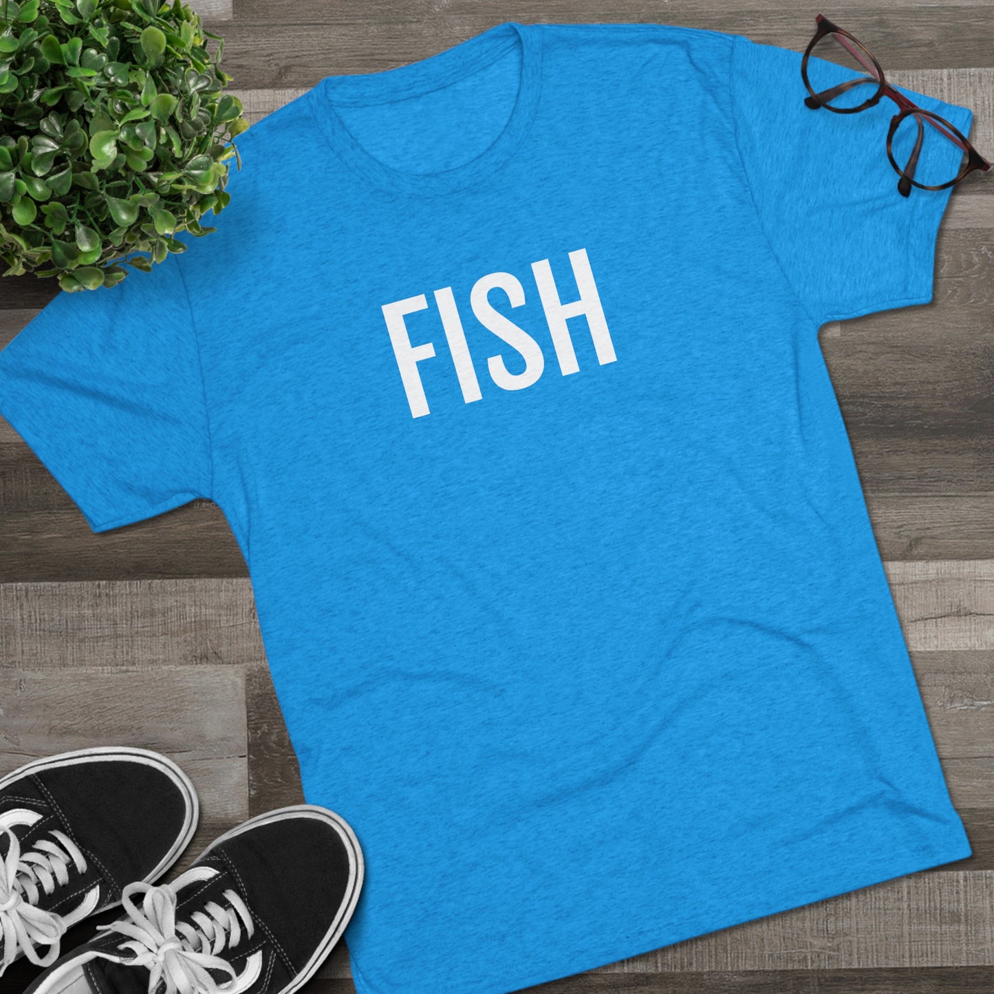 Unisex Tri-Blend Crew Tee - Fish