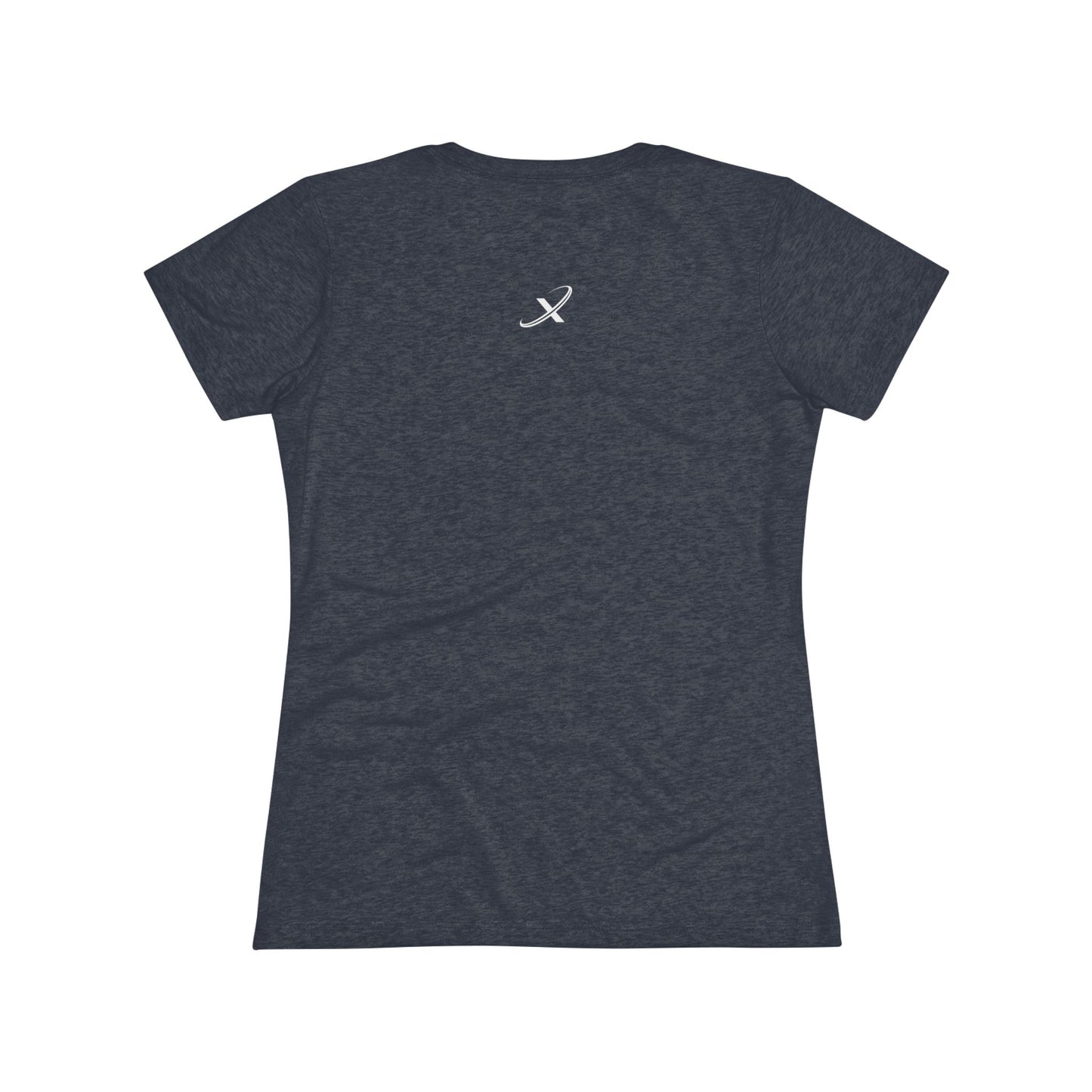 Women's Triblend Tee - #kickaxis on front // small logo on back