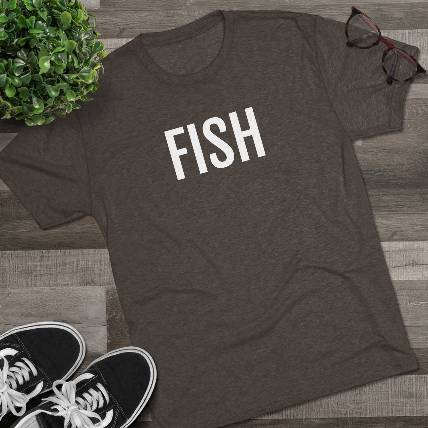 Unisex Tri-Blend Crew Tee - Fish